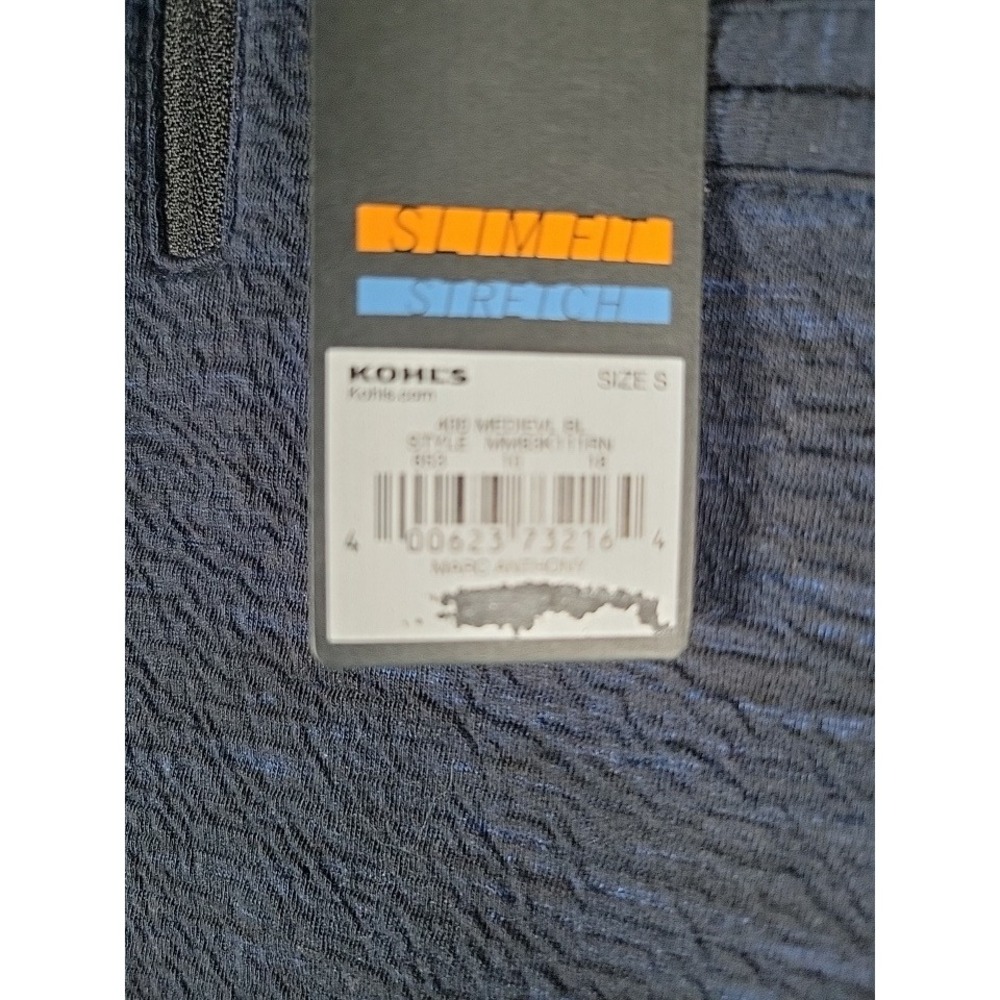 Marc Anthony Pullover Men Size S Blue Quarter Zip Slim Fit Stretch Textured